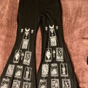 ROMWE Black Mystical Print Leggings